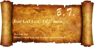 Bartalics Tímea névjegykártya
